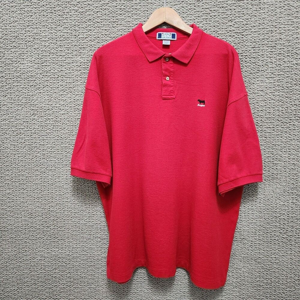 SUTTER & GRANT Men's Red Angus Embroidered Polo Shirt Size 1XLT